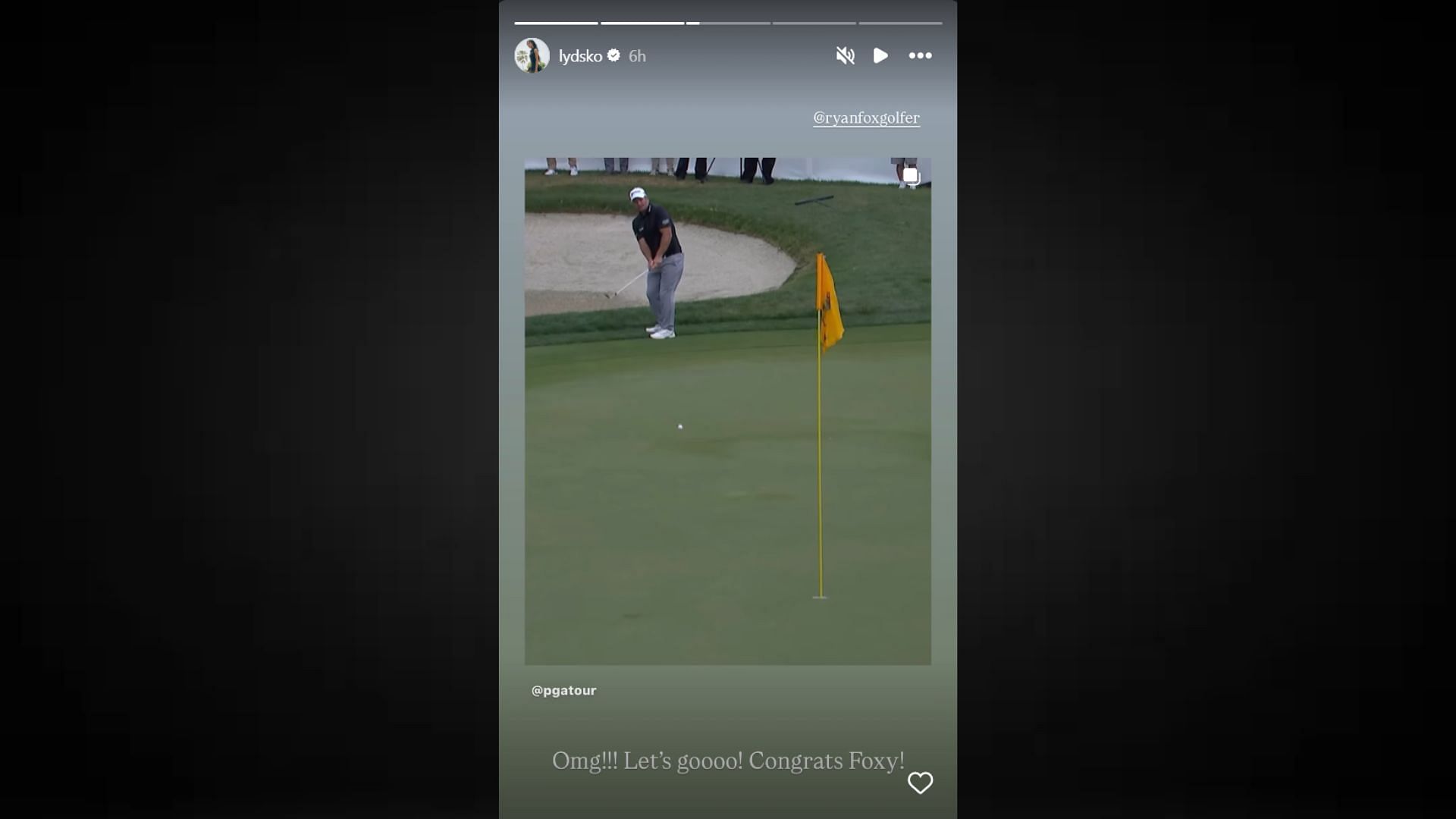 Screenshot of Lydia Ko's Instagram Story (@lydsko/IG)